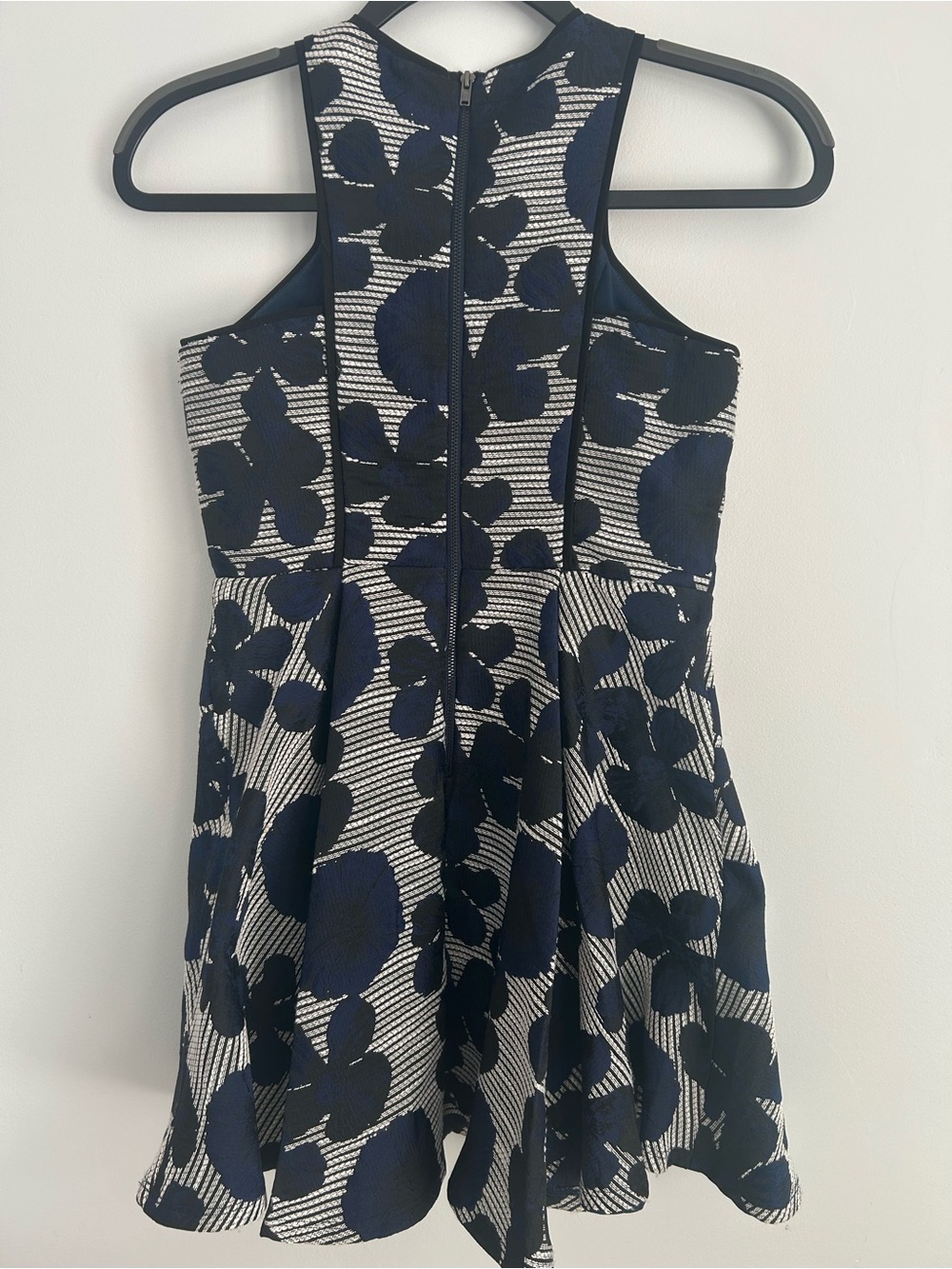 Girls’ Navy Floral Fit-and-Flare Dress